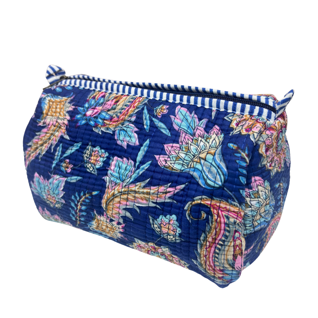 The Alfred Edition Travel Accessory:- Premium Handcrafted Waterproof Quilted Cotton Beauty/Travel Organizer Bag for Men & Women