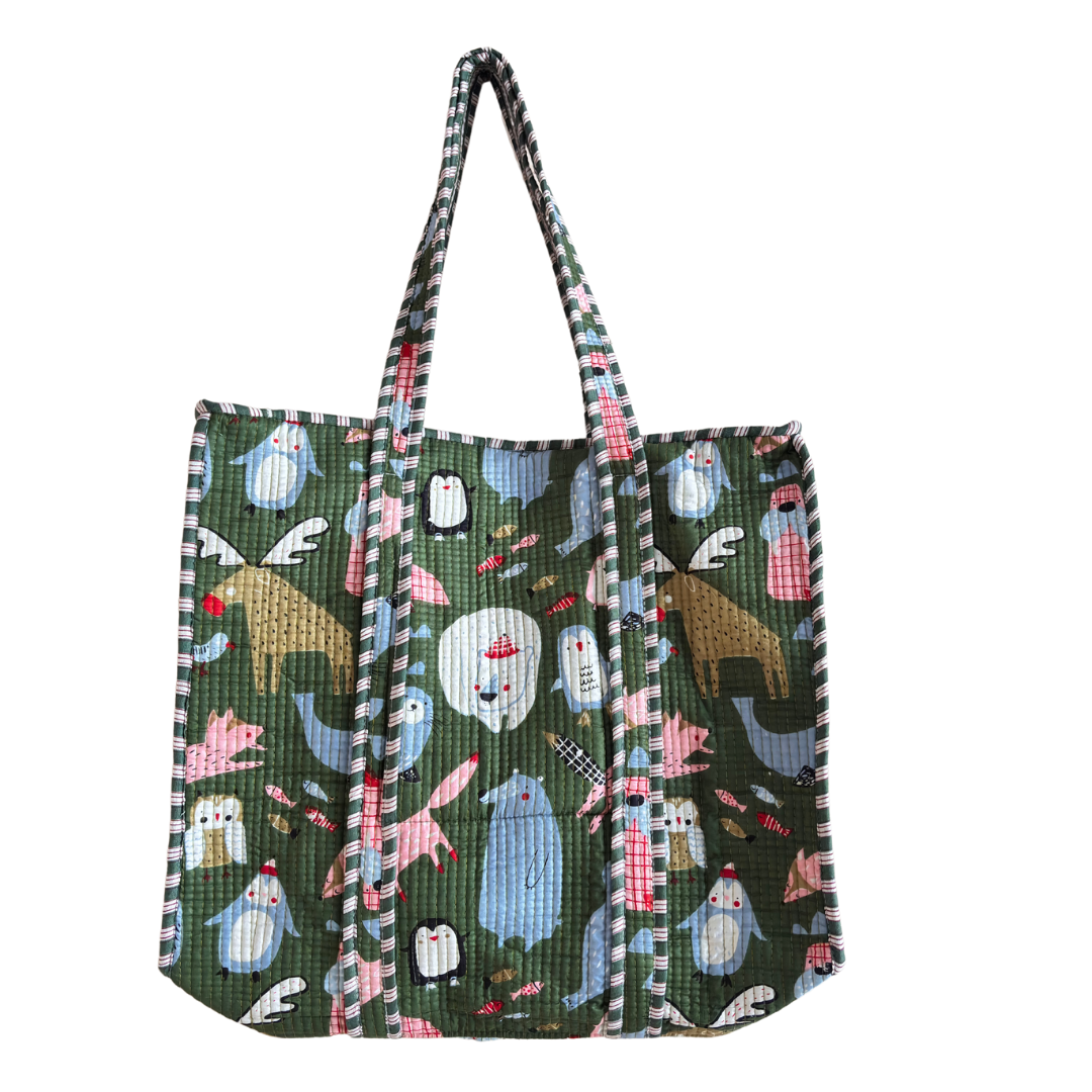 The Bazaar Bhoot Edition:- Premium Cotton Quilted Shopping Tote Bag