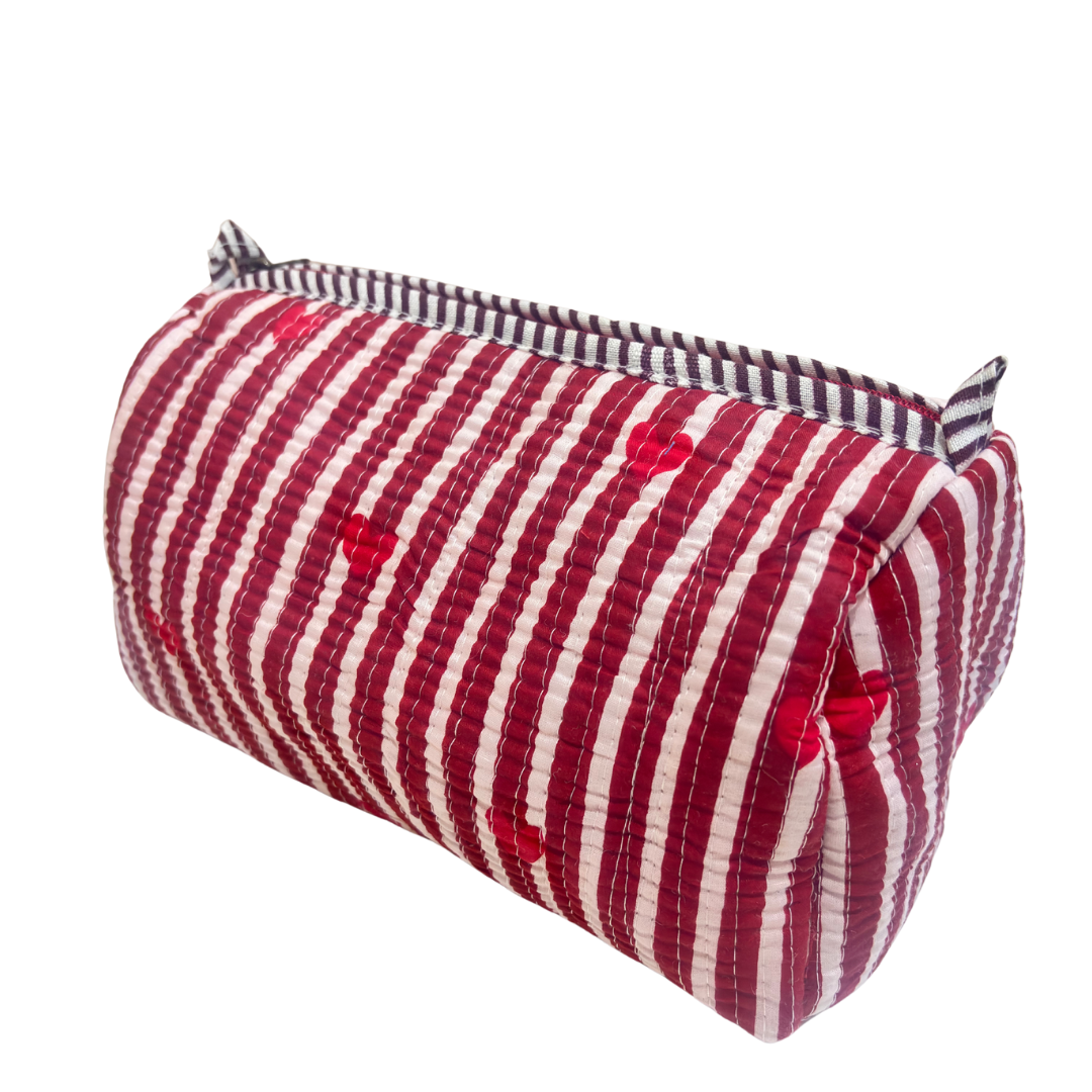 The Alfred Edition Travel Accessory:- Premium Handcrafted Waterproof Quilted Cotton Beauty/Travel Organizer Bag for Men & Women