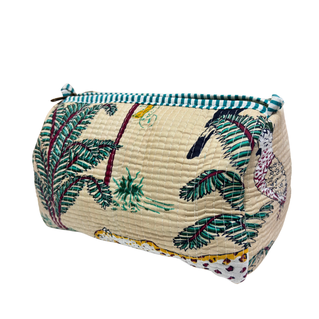 The Alfred Edition Travel Accessory:- Premium Handcrafted Waterproof Quilted Cotton Beauty/Travel Organizer Bag for Men & Women