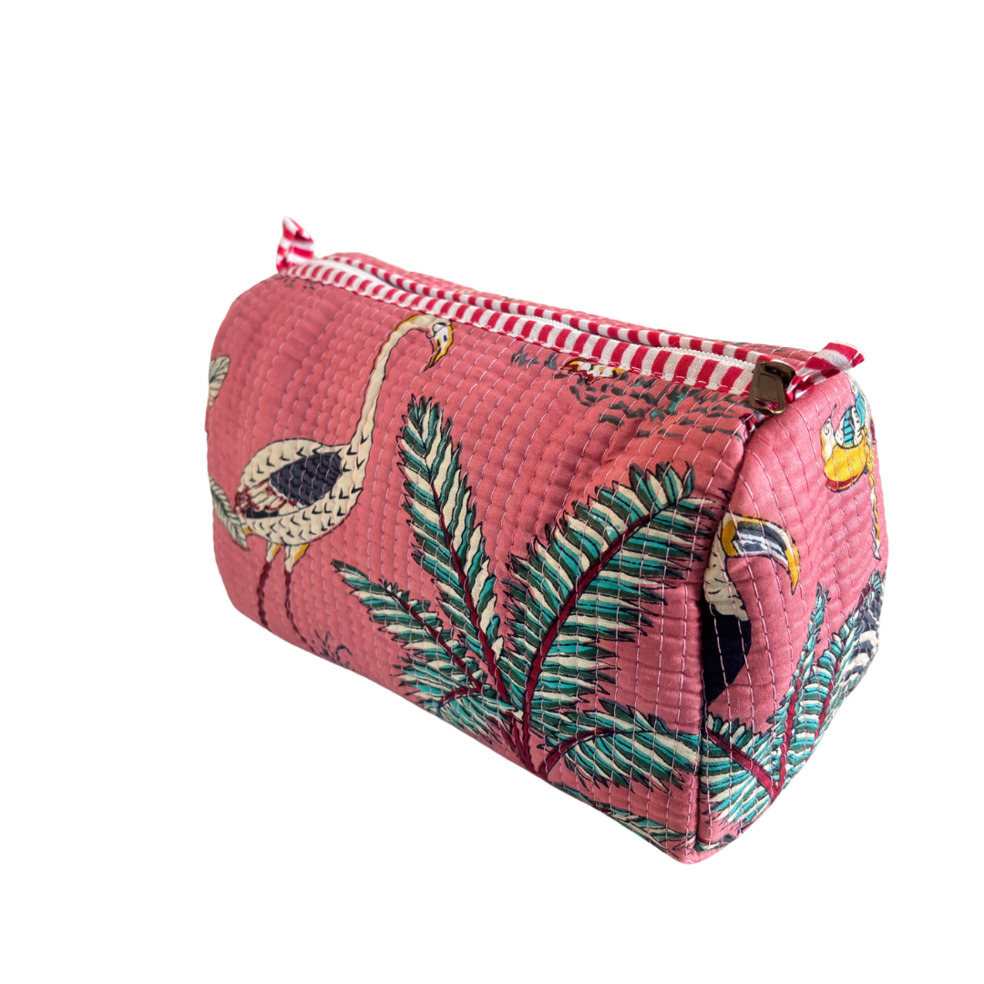 The Alfred Edition Travel Accessory:- Premium Handcrafted Waterproof Quilted Cotton Beauty/Travel Organizer Bag for Men & Women