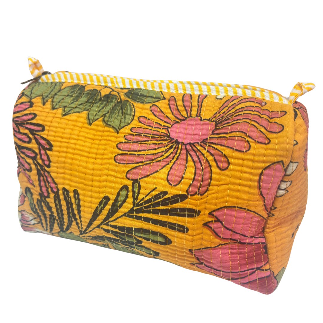 The Alfred Edition Travel Accessory:- Premium Handcrafted Waterproof Quilted Cotton Beauty/Travel Organizer Bag for Men & Women