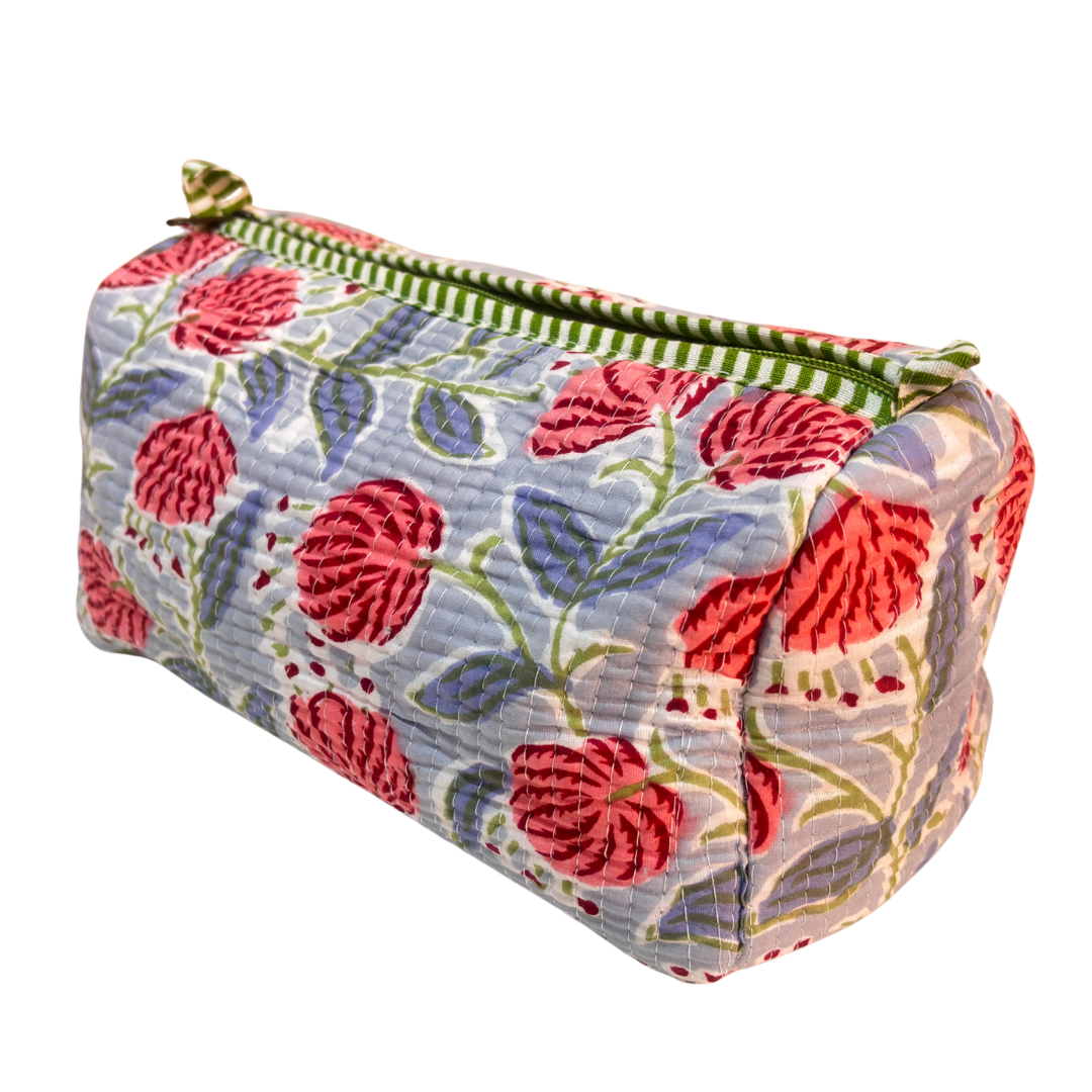 The Alfred Edition Travel Accessory:- Premium Handcrafted Waterproof Quilted Cotton Beauty/Travel Organizer Bag for Men & Women