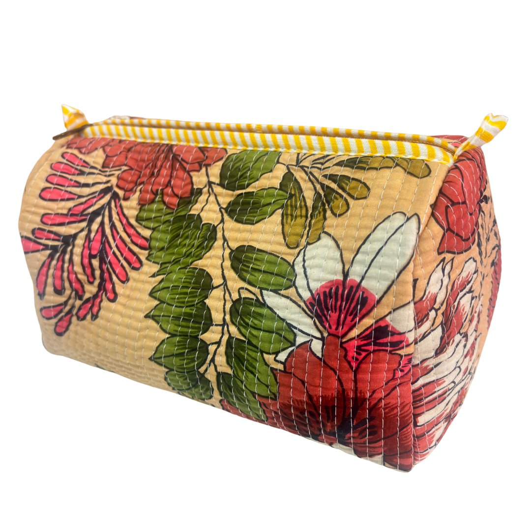 The Alfred Edition Travel Accessory:- Premium Handcrafted Waterproof Quilted Cotton Beauty/Travel Organizer Bag for Men & Women