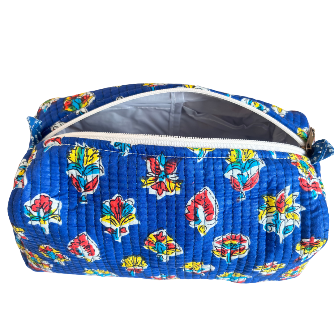 The Alfred Edition Travel Accessory:- Premium Handcrafted Waterproof Quilted Cotton Beauty/Travel Organizer Bag for Men & Women