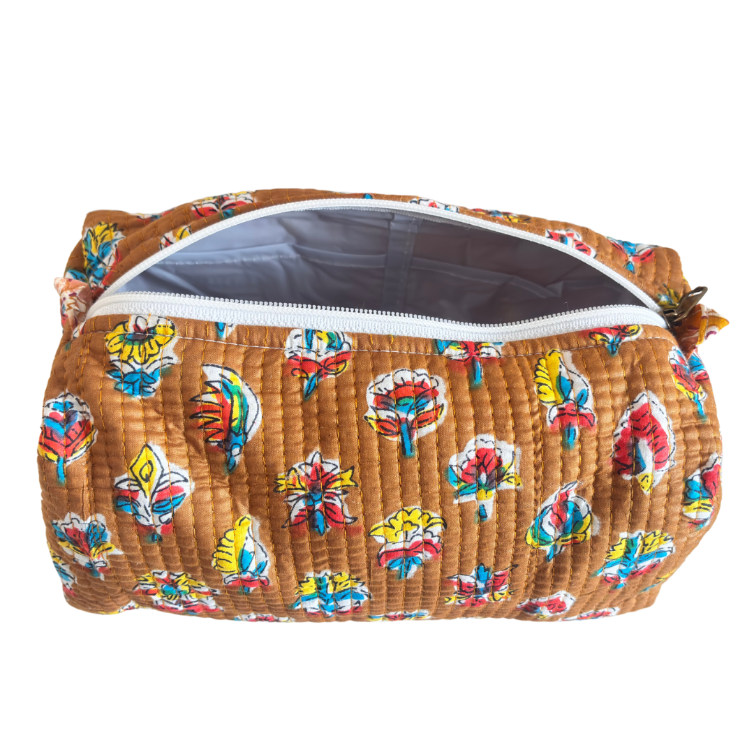 The Alfred Edition Travel Accessory:- Premium Handcrafted Waterproof Quilted Cotton Beauty/Travel Organizer Bag for Men & Women