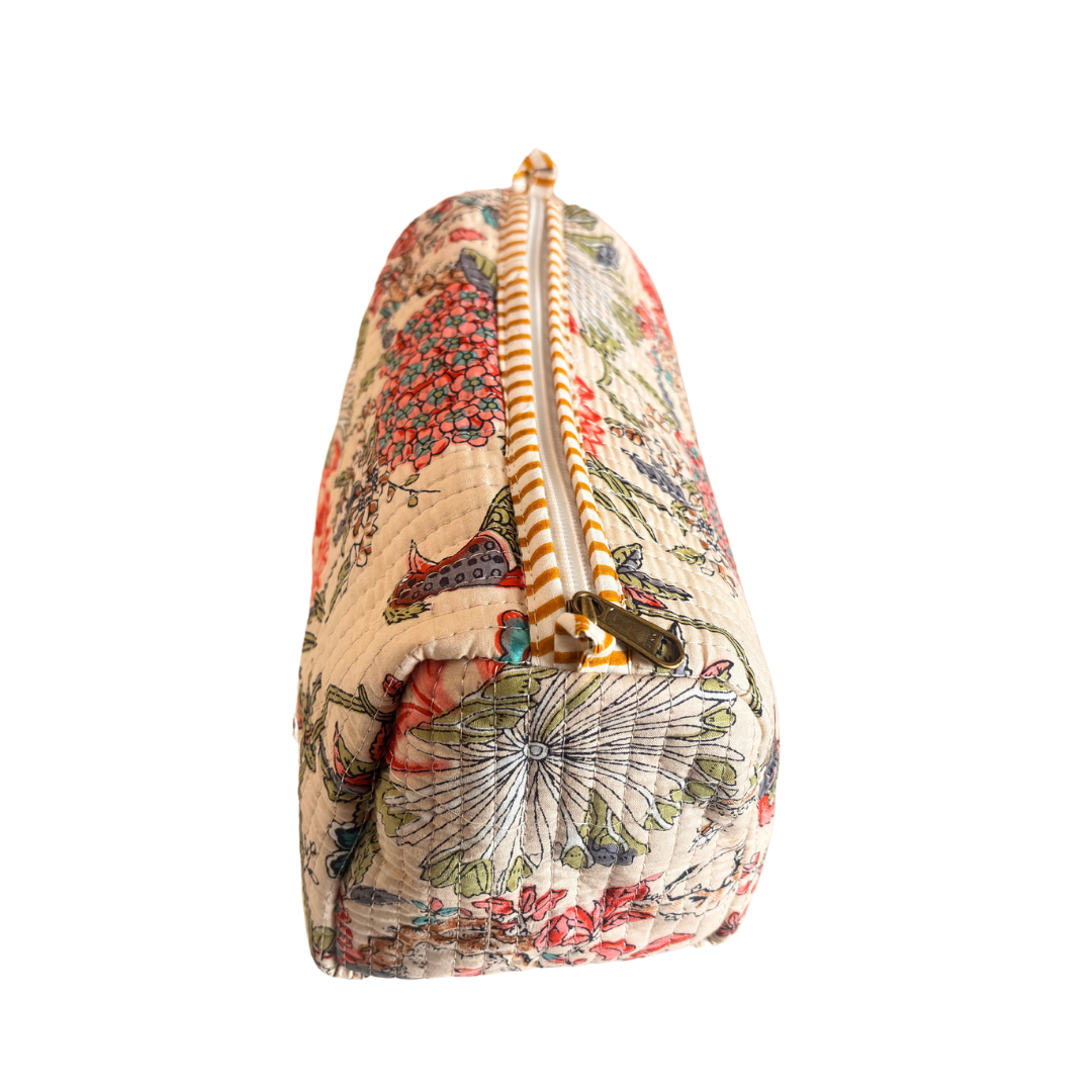 The Alfred Edition Travel Accessory:- Premium Handcrafted Waterproof Quilted Cotton Beauty/Travel Organizer Bag for Men & Women