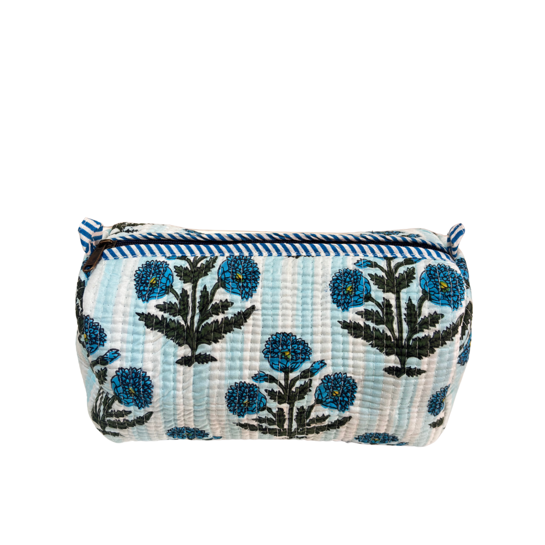 The Alfred Edition Travel Accessory:- Premium Handcrafted Waterproof Quilted Cotton Beauty/Travel Organizer Bag for Men & Women