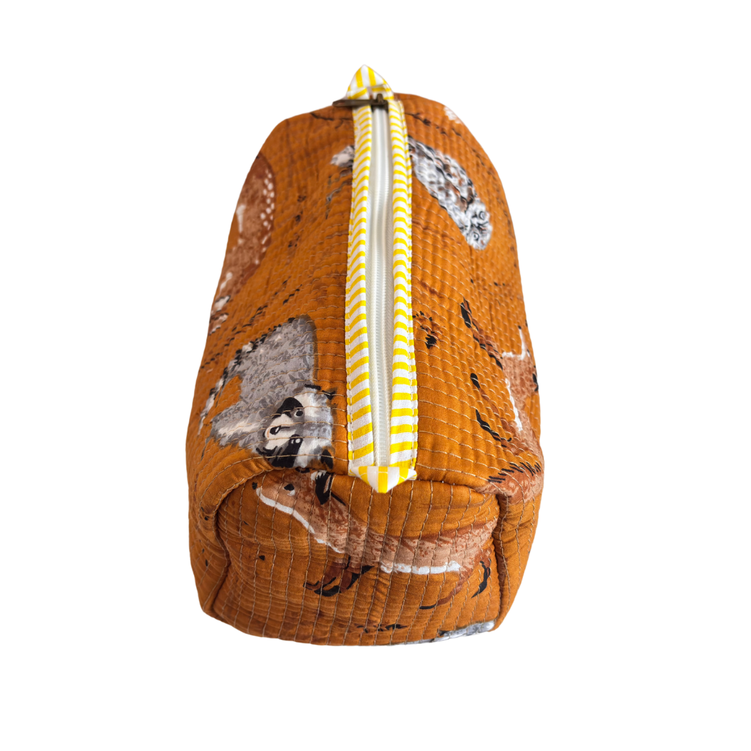 The Alfred Edition Travel Accessory:- Premium Handcrafted Waterproof Quilted Cotton Beauty/Travel Organizer Bag for Men & Women