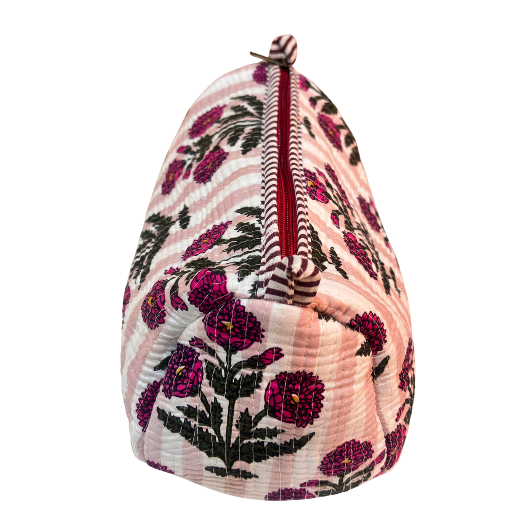 The Alfred Edition Travel Accessory:- Premium Handcrafted Waterproof Quilted Cotton Beauty/Travel Organizer Bag for Men & Women