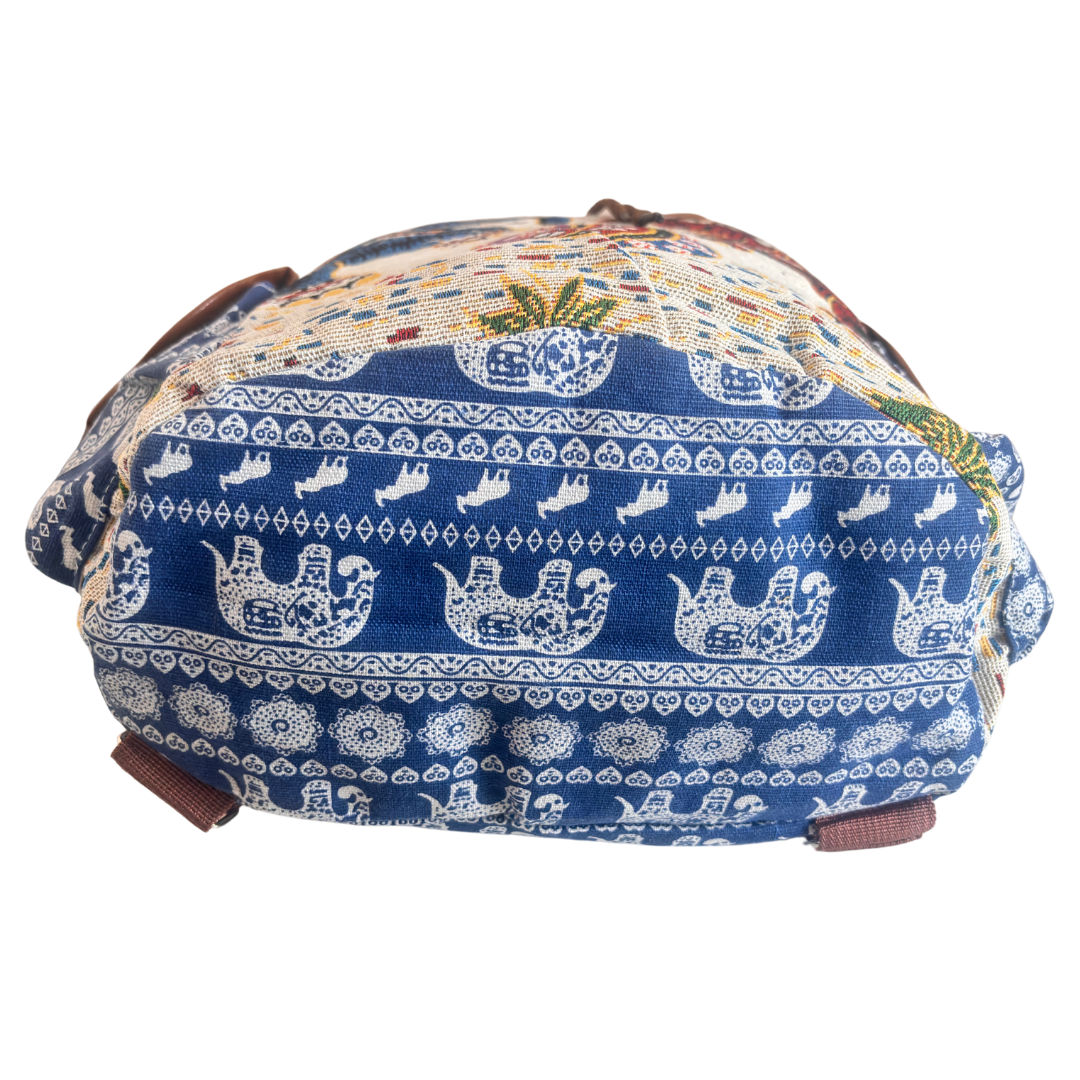 Trekking Paradise Edition: Canvas Elephant Football Print Drawstring Backpack