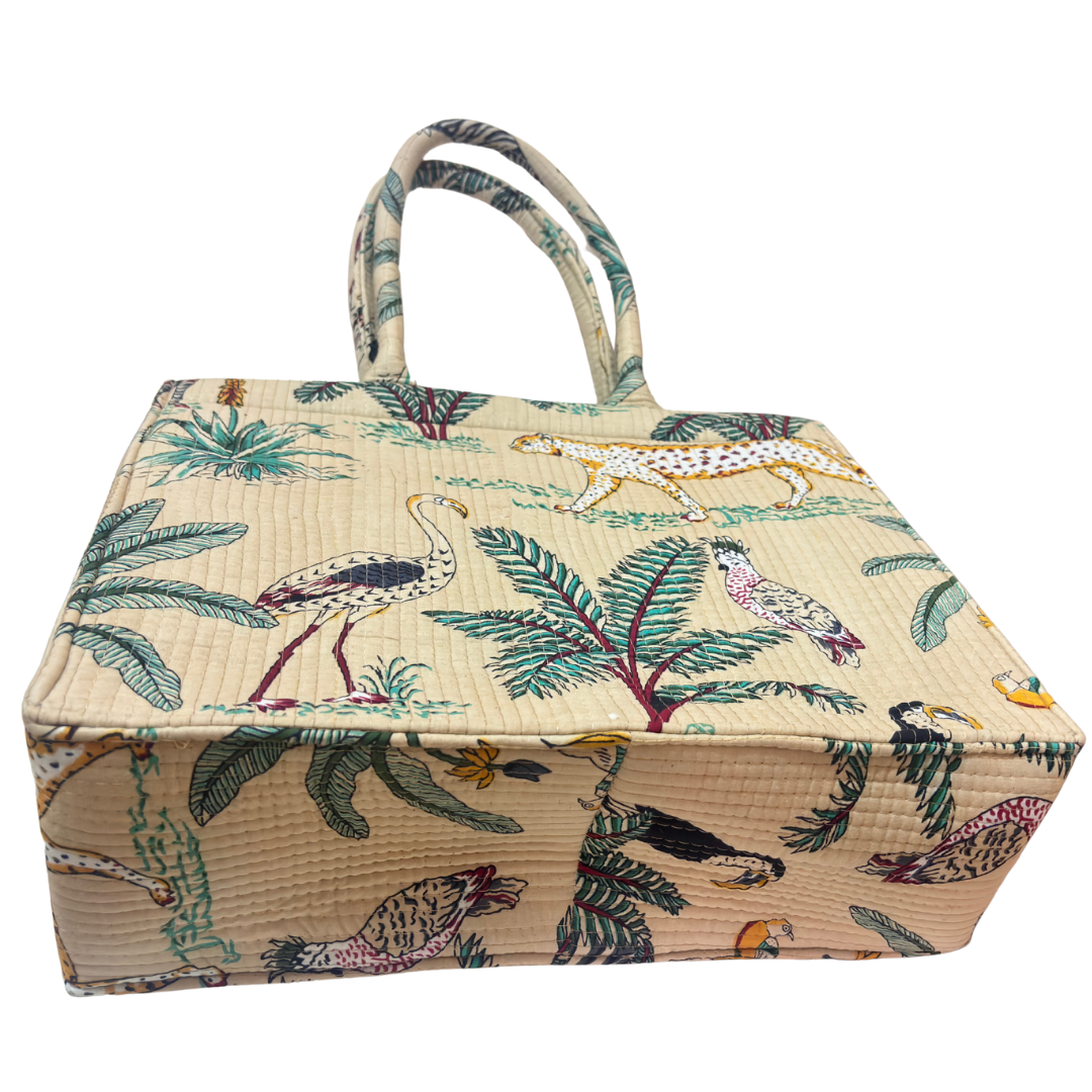 Quilted Laptop Tote Bag with Complementary Pouch