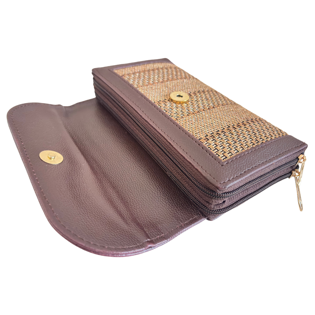 The Hamsafar Edition:- Women's Ethnic Jute Fabric Wallet with Double Partition