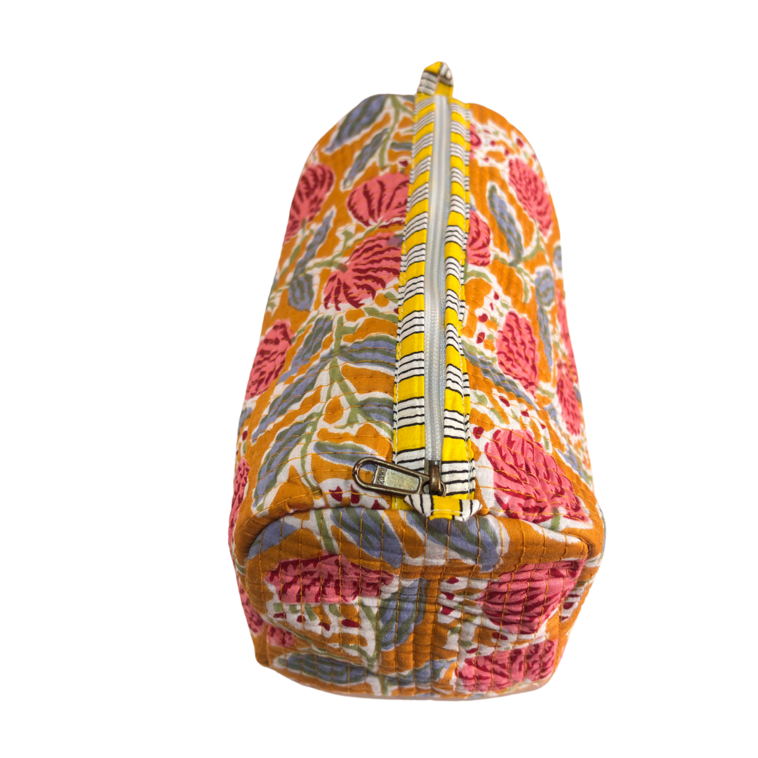 The Alfred Edition Travel Accessory:- Premium Handcrafted Waterproof Quilted Cotton Beauty/Travel Organizer Bag for Men & Women