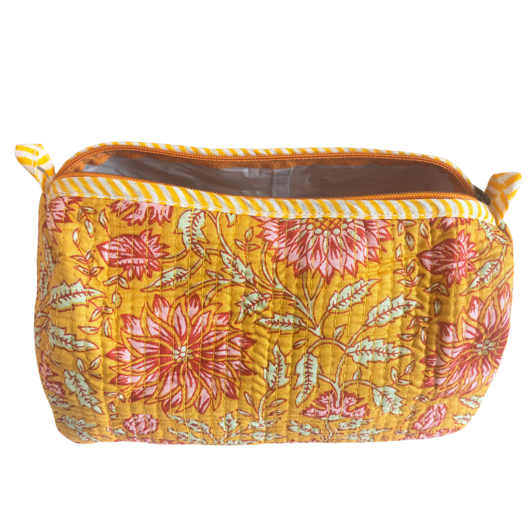The Alfred Edition Travel Accessory:- Premium Handcrafted Waterproof Quilted Cotton Beauty/Travel Organizer Bag for Men & Women