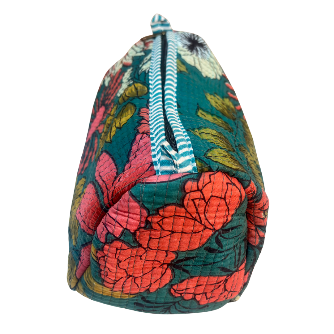 The Alfred Edition Travel Accessory:- Premium Handcrafted Waterproof Quilted Cotton Beauty/Travel Organizer Bag for Men & Women