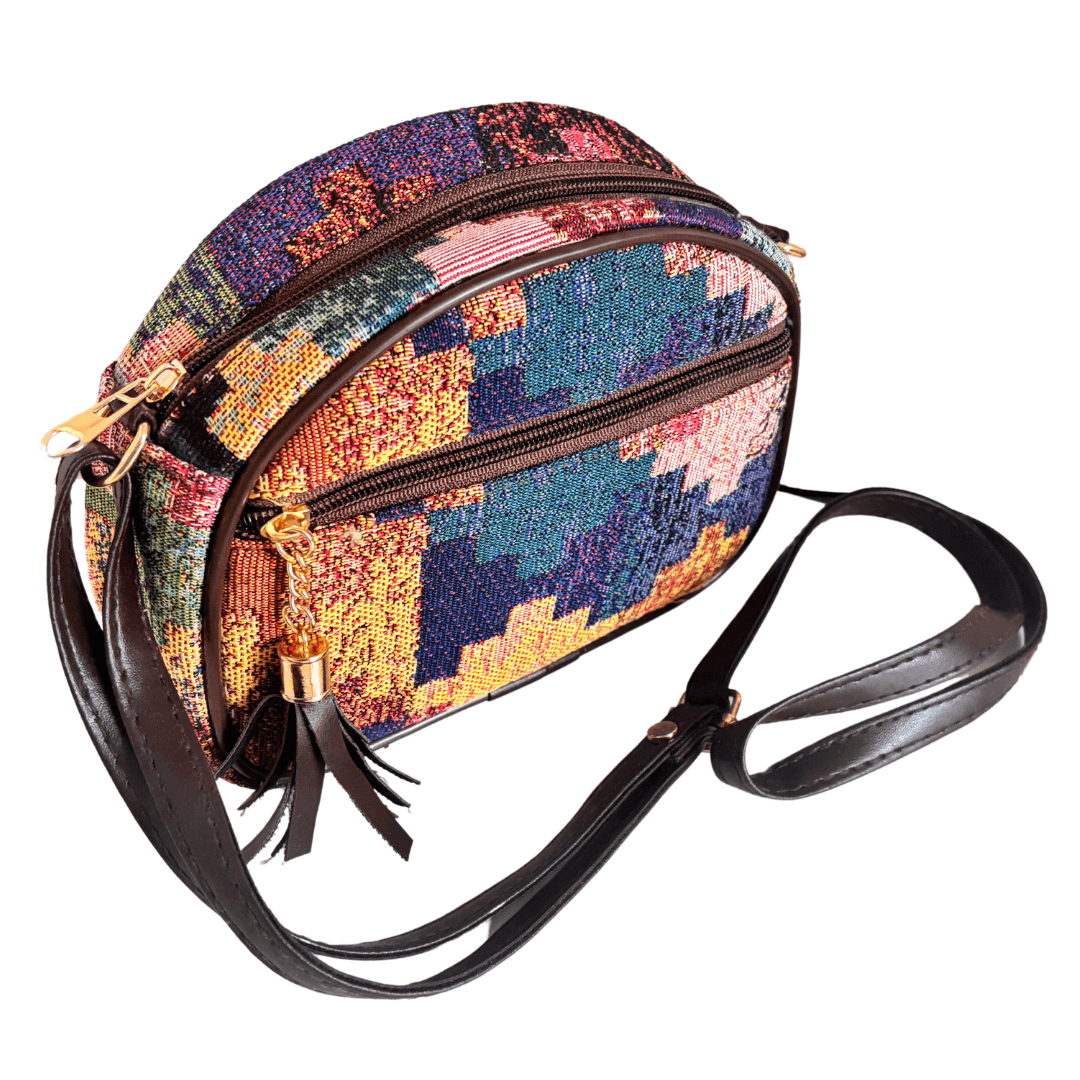 The Saheli Edition:- Women's Multicolour Crescent Moon Sling Bag - The House of RajPadmini