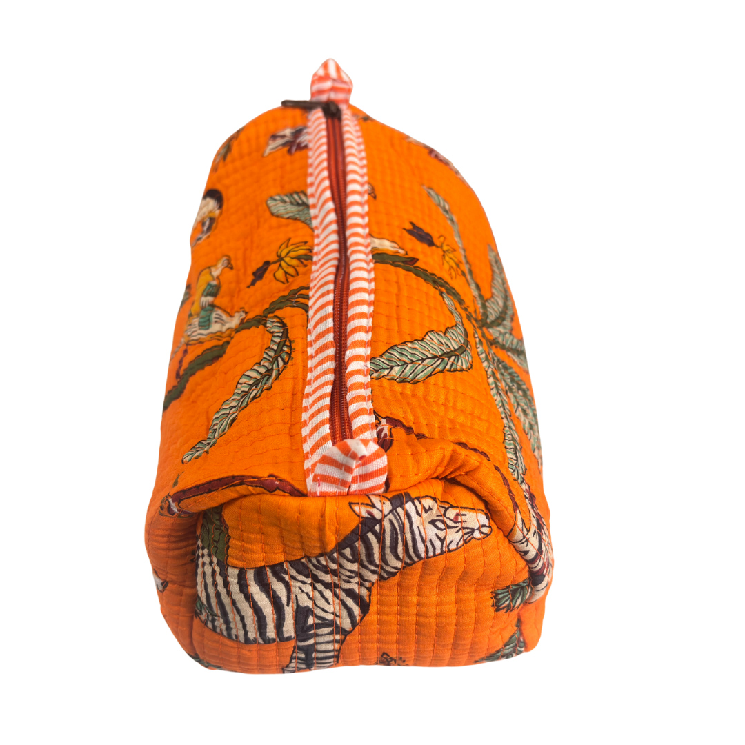The Alfred Edition Travel Accessory:- Premium Handcrafted Waterproof Quilted Cotton Beauty/Travel Organizer Bag for Men & Women