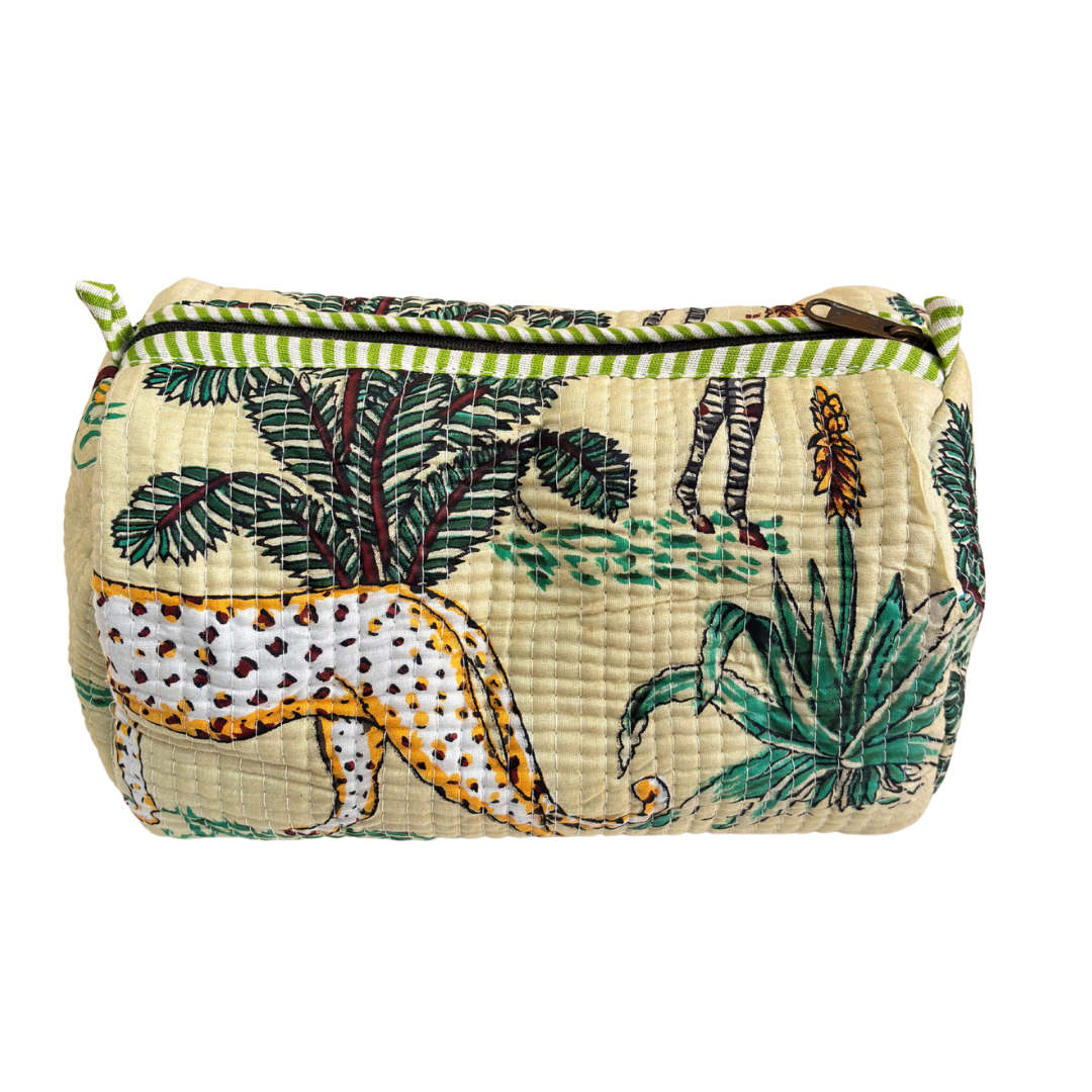 The Alfred Edition Travel Accessory:- Premium Handcrafted Waterproof Quilted Cotton Beauty/Travel Organizer Bag for Men & Women