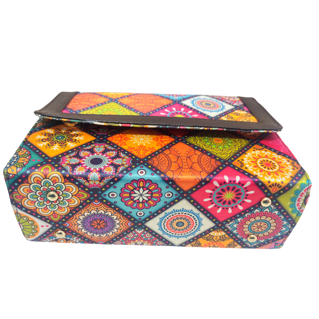 The House of RajPadmini Mandala Print Crossbody Box Bag