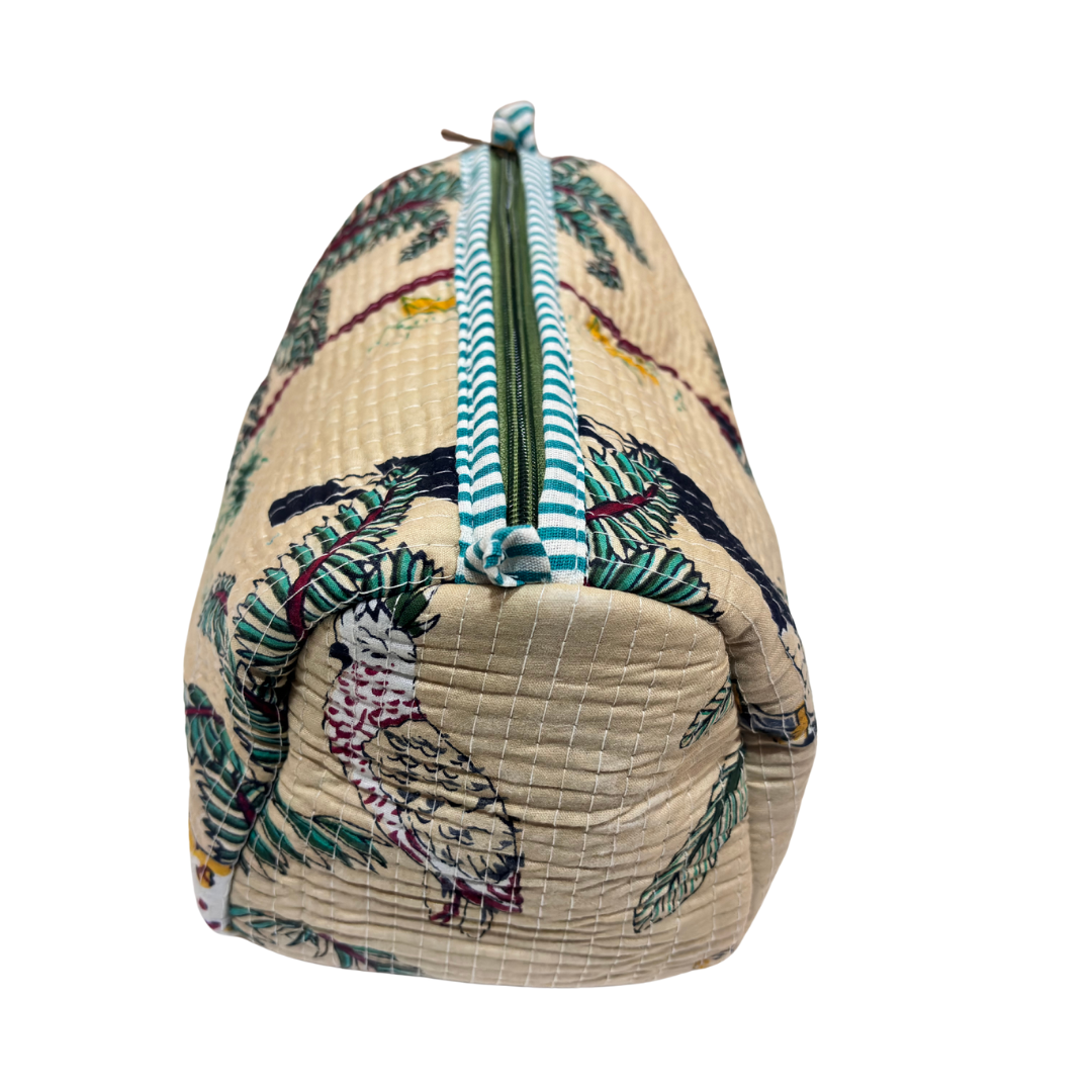 The Alfred Edition Travel Accessory:- Premium Handcrafted Waterproof Quilted Cotton Beauty/Travel Organizer Bag for Men & Women