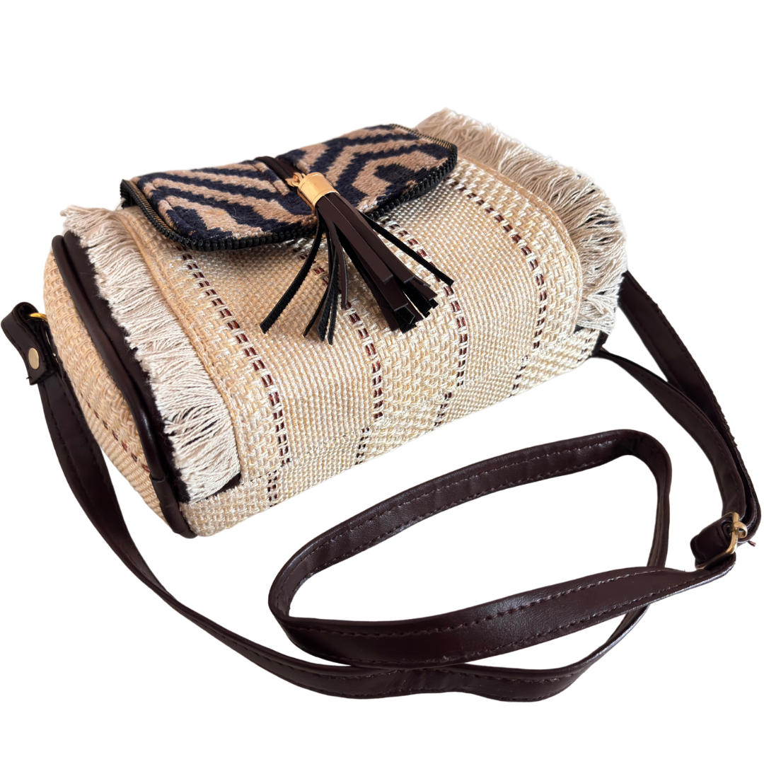 The Bohemian Pearl White Crossbody Sling Bag