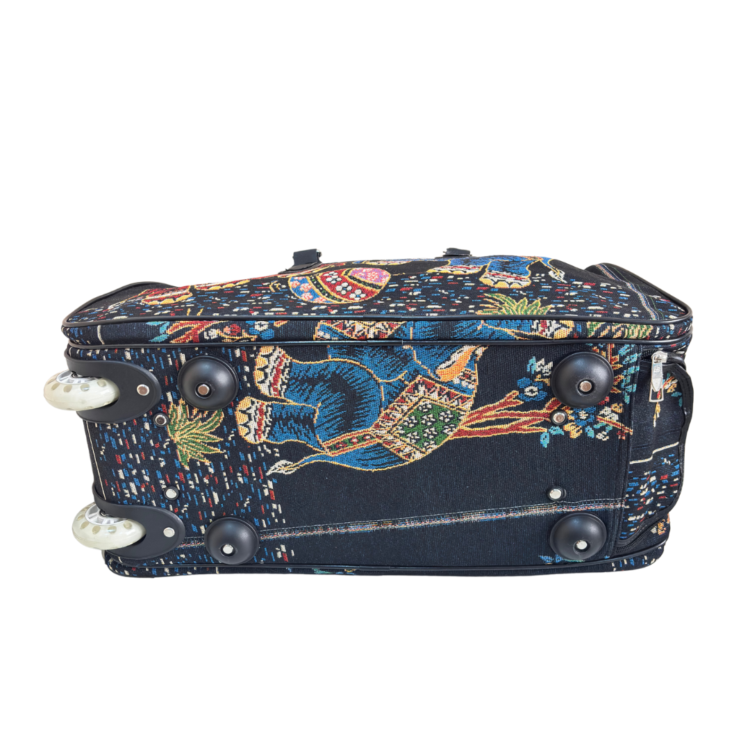 Fully Waterproof Elephant Printed Travel Duffle Trolley Bag