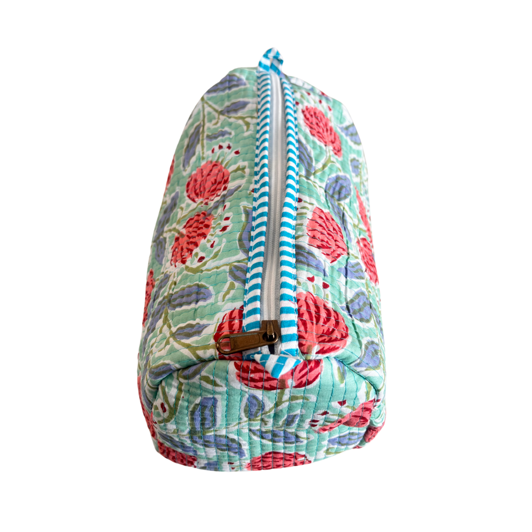 The Alfred Edition Travel Accessory:- Premium Handcrafted Waterproof Quilted Cotton Beauty/Travel Organizer Bag for Men & Women