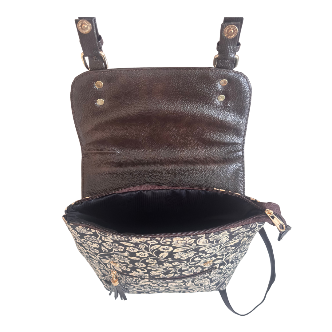 Golden Baagh Heritage Edition Backpack - Indian Botanical Art Collection Style