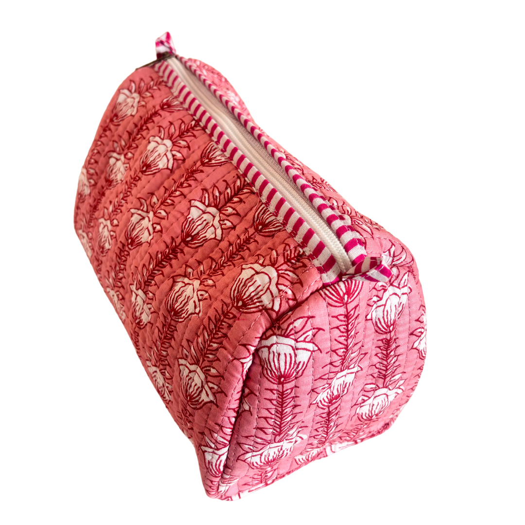 The Alfred Edition Travel Accessory:- Premium Handcrafted Waterproof Quilted Cotton Beauty/Travel Organizer Bag for Men & Women