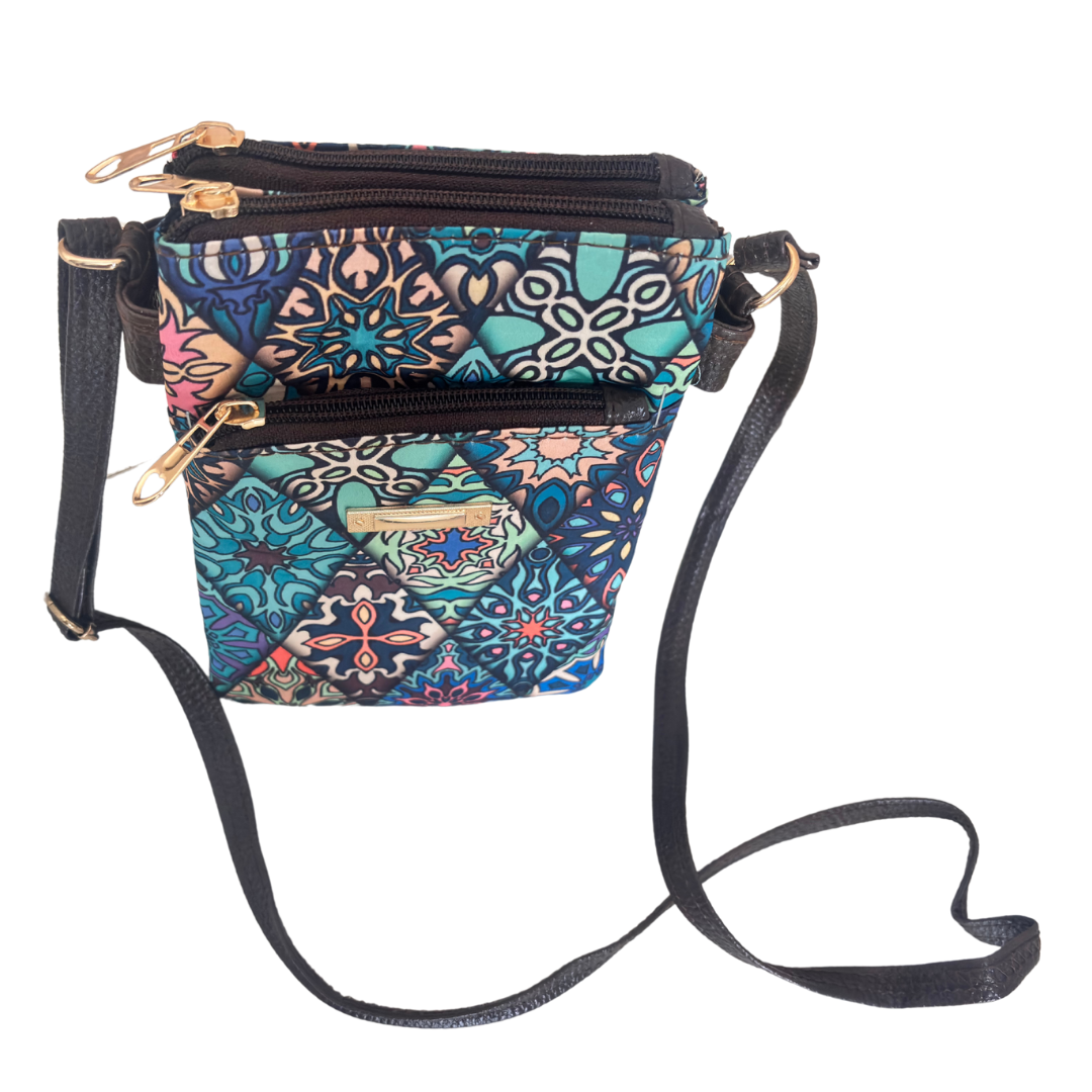The Blue Multiple Partition Mobile Crossbody Sling Bag