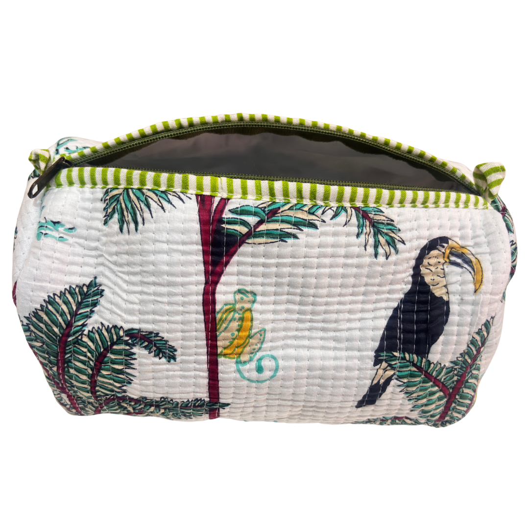 The Alfred Edition Travel Accessory:- Premium Handcrafted Waterproof Quilted Cotton Beauty/Travel Organizer Bag for Men & Women