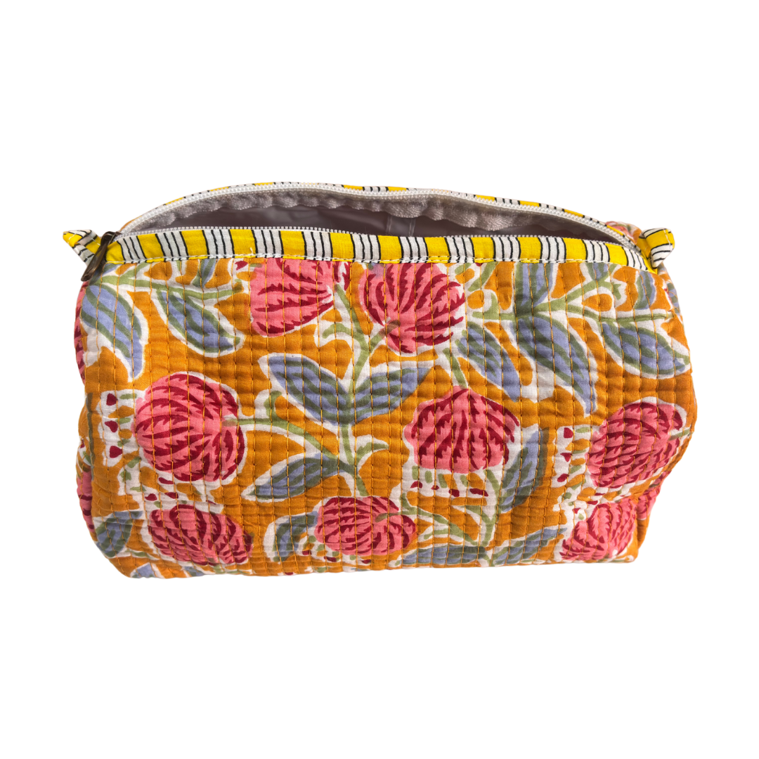 The Alfred Edition Travel Accessory:- Premium Handcrafted Waterproof Quilted Cotton Beauty/Travel Organizer Bag for Men & Women