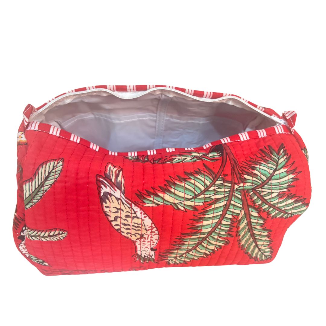 The Alfred Edition Travel Accessory:- Premium Handcrafted Waterproof Quilted Cotton Beauty/Travel Organizer Bag for Men & Women