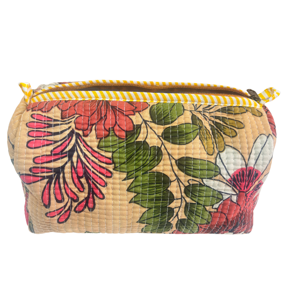 The Alfred Edition Travel Accessory:- Premium Handcrafted Waterproof Quilted Cotton Beauty/Travel Organizer Bag for Men & Women