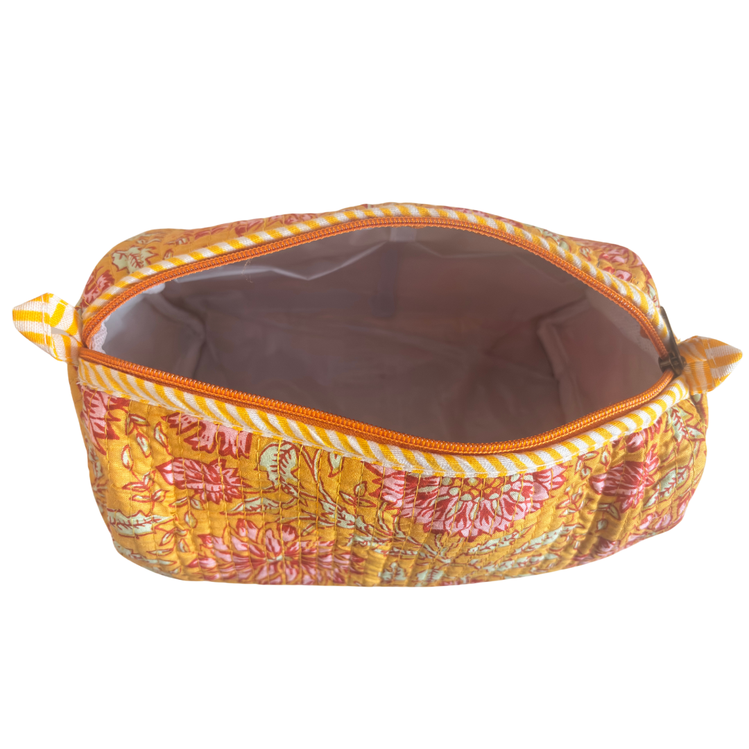 The Alfred Edition Travel Accessory:- Premium Handcrafted Waterproof Quilted Cotton Beauty/Travel Organizer Bag for Men & Women