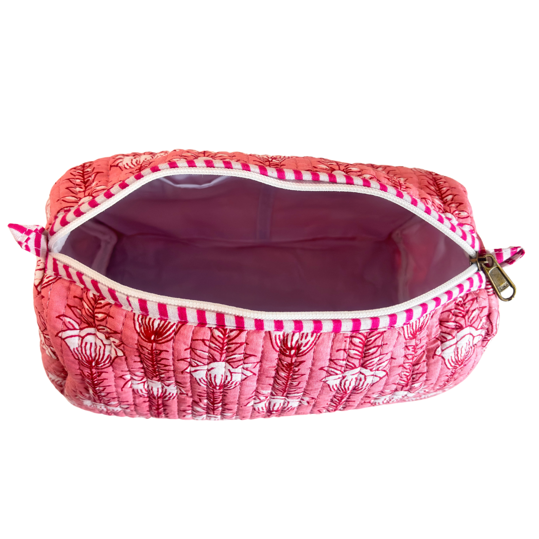 The Alfred Edition Travel Accessory:- Premium Handcrafted Waterproof Quilted Cotton Beauty/Travel Organizer Bag for Men & Women