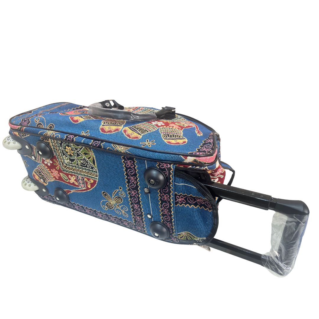 Fully Waterproof Elephant Printed Travel Duffle Trolley Bag
