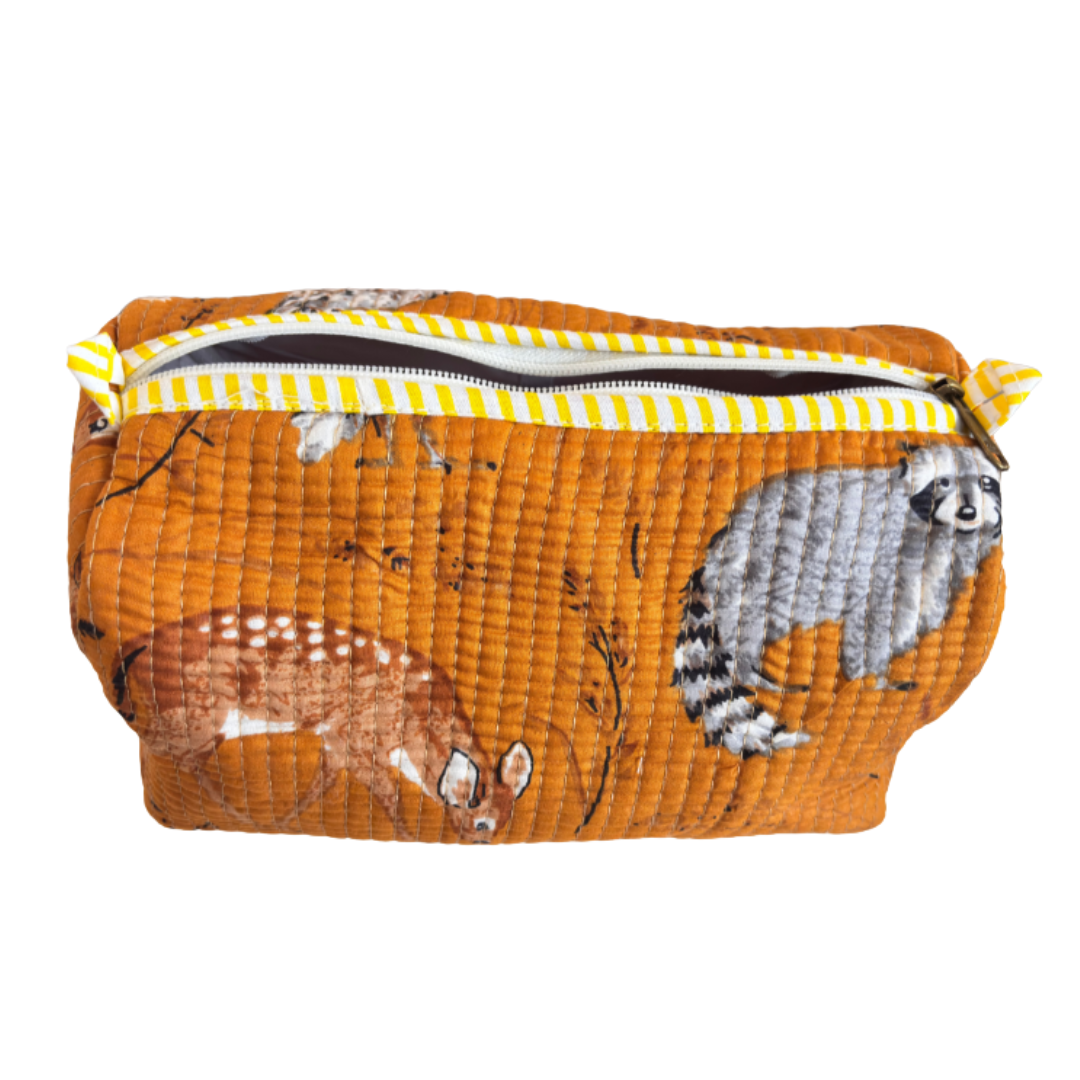 The Alfred Edition Travel Accessory:- Premium Handcrafted Waterproof Quilted Cotton Beauty/Travel Organizer Bag for Men & Women