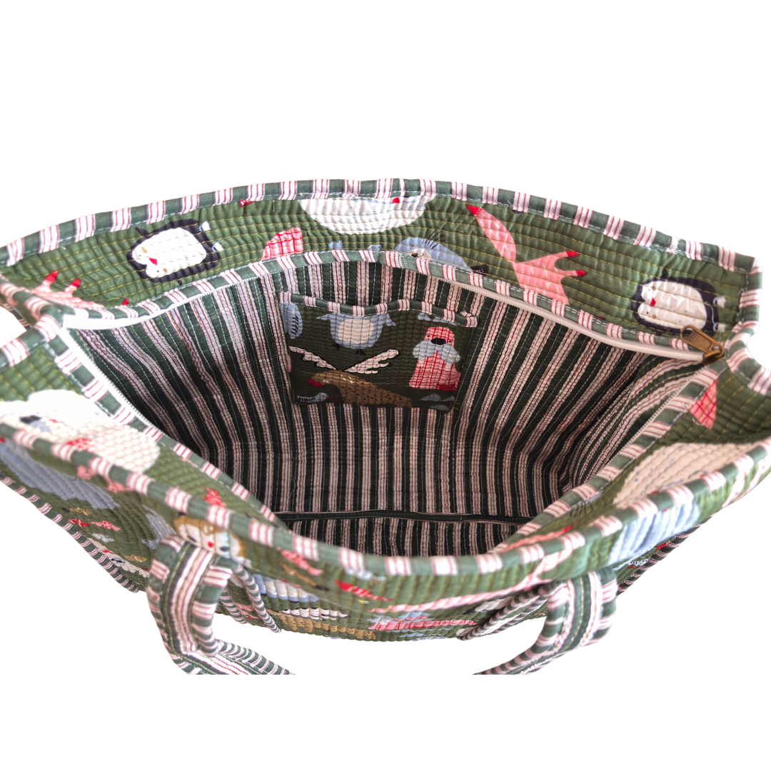 The Bazaar Bhoot Edition:- Premium Cotton Quilted Shopping Tote Bag