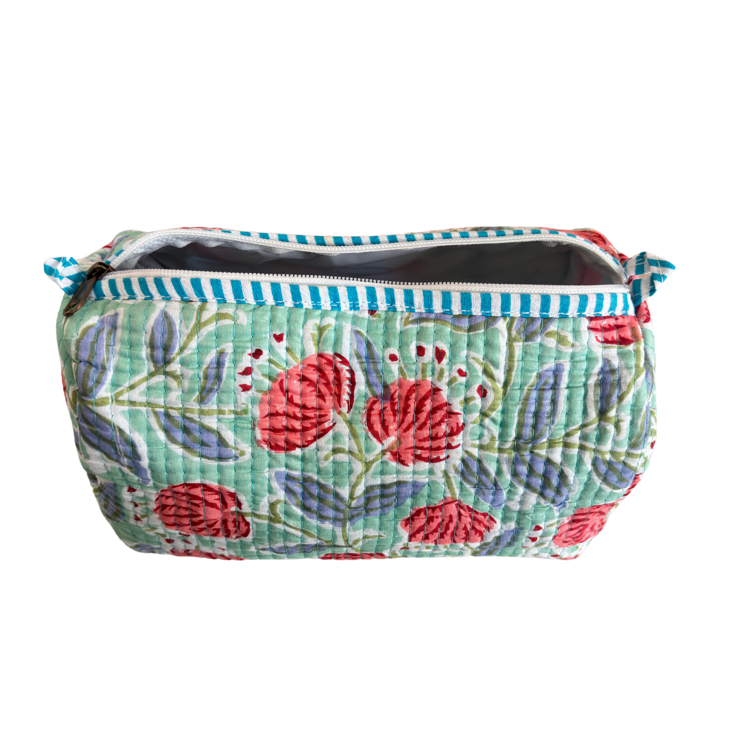 The Alfred Edition Travel Accessory:- Premium Handcrafted Waterproof Quilted Cotton Beauty/Travel Organizer Bag for Men & Women