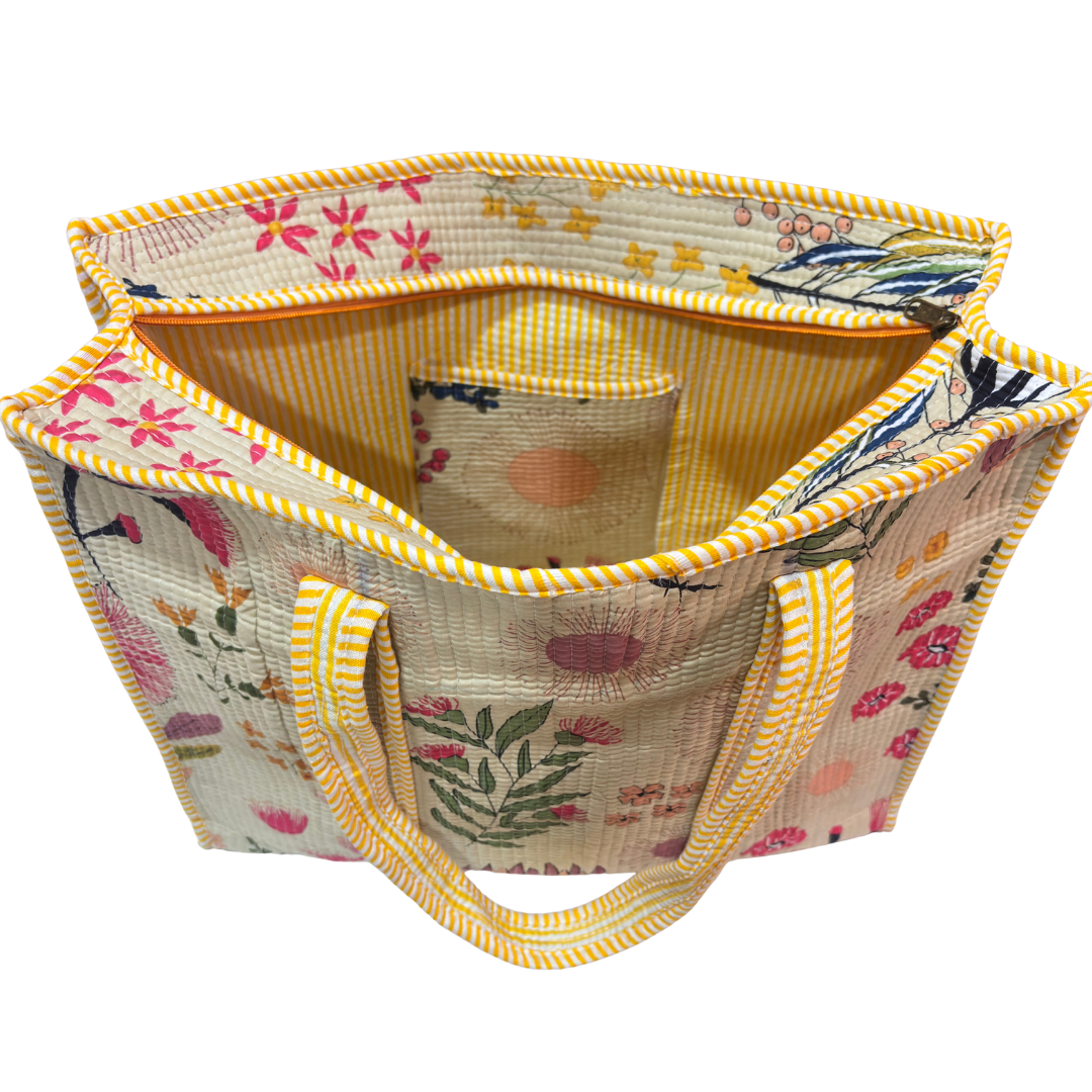 The Bazaar Bhoot Edition:- Premium Cotton Quilted Shopping Tote Bag