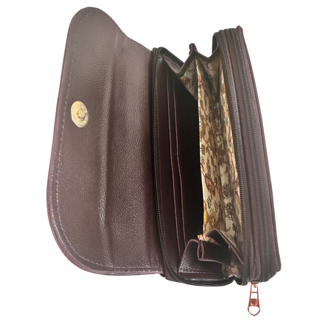 The Hamsafar Edition:- Women's Ethnic Jute Fabric Wallet with Double Partition