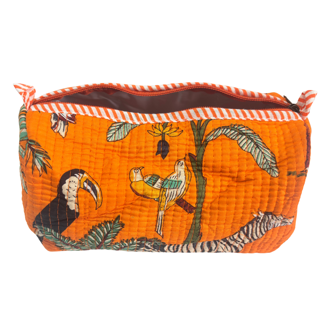 The Alfred Edition Travel Accessory:- Premium Handcrafted Waterproof Quilted Cotton Beauty/Travel Organizer Bag for Men & Women