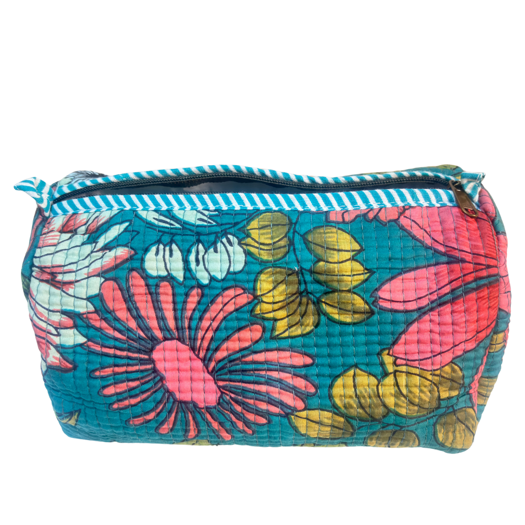 The Alfred Edition Travel Accessory:- Premium Handcrafted Waterproof Quilted Cotton Beauty/Travel Organizer Bag for Men & Women