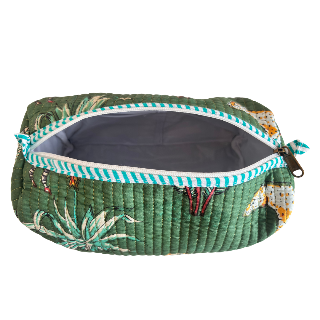 The Alfred Edition Travel Accessory:- Premium Handcrafted Waterproof Quilted Cotton Beauty/Travel Organizer Bag for Men & Women