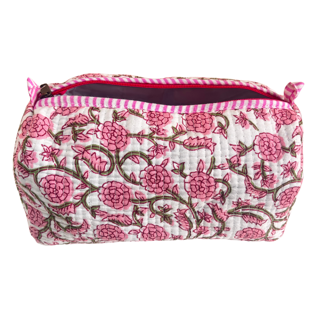 The Alfred Edition Travel Accessory:- Premium Handcrafted Waterproof Quilted Cotton Beauty/Travel Organizer Bag for Men & Women