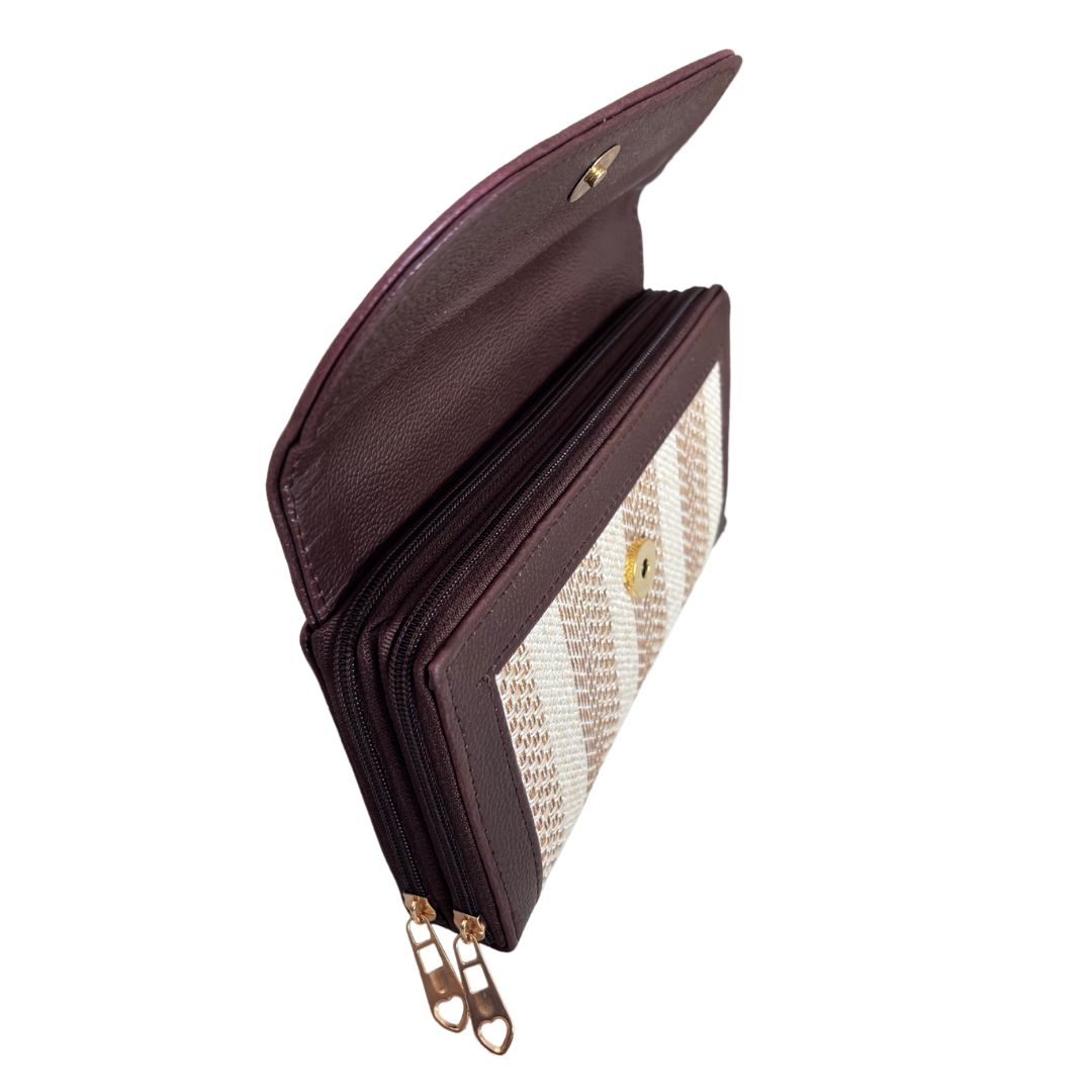 The Hamsafar Edition:- Women's Ethnic Jute Fabric Wallet with Double Partition