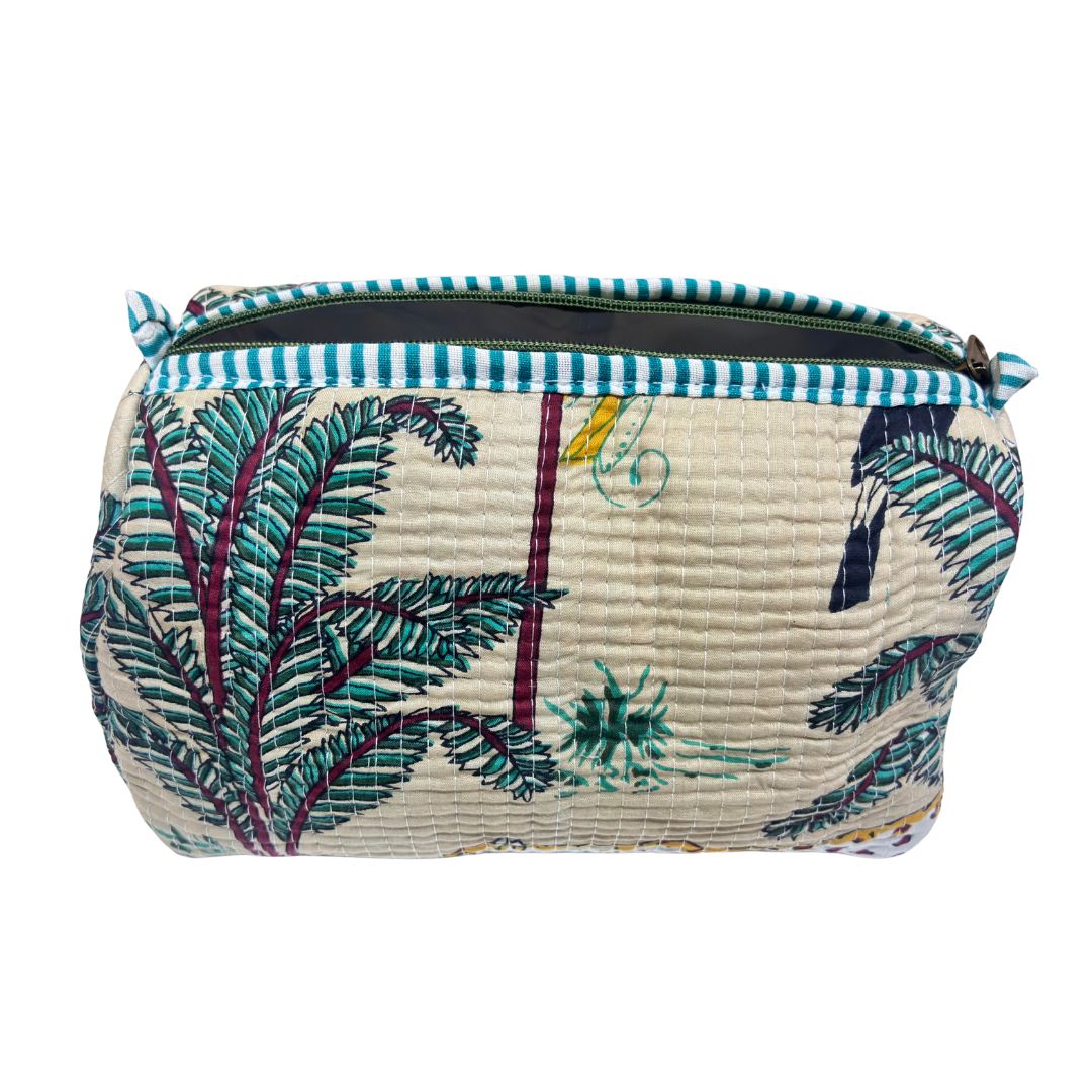 The Alfred Edition Travel Accessory:- Premium Handcrafted Waterproof Quilted Cotton Beauty/Travel Organizer Bag for Men & Women