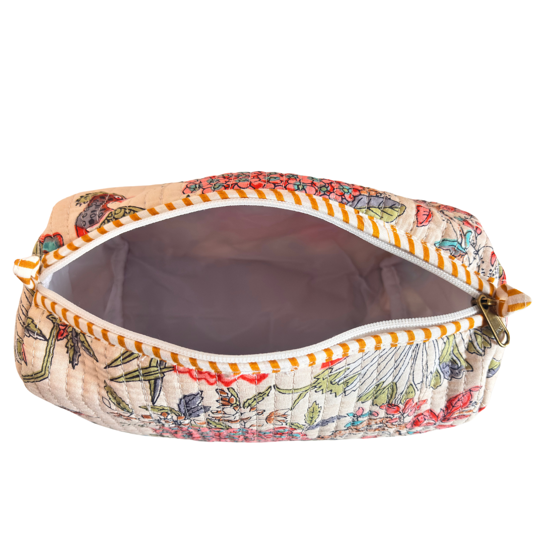 The Alfred Edition Travel Accessory:- Premium Handcrafted Waterproof Quilted Cotton Beauty/Travel Organizer Bag for Men & Women